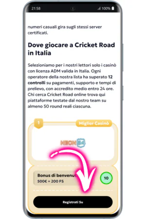 Scelta del casinò dalla lista per Cricket Road